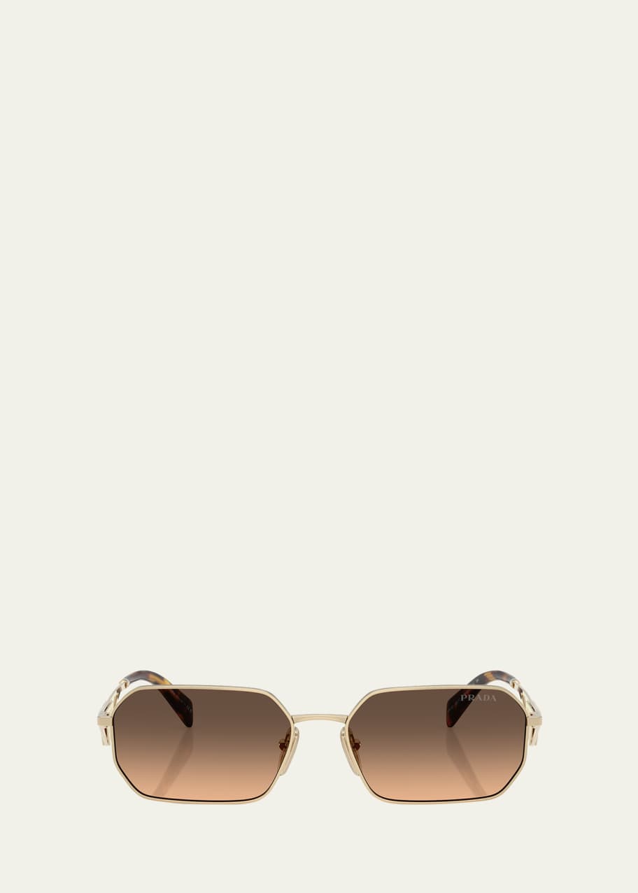Prada Metal & Plastic Rectangle Sunglasses - Bergdorf Goodman