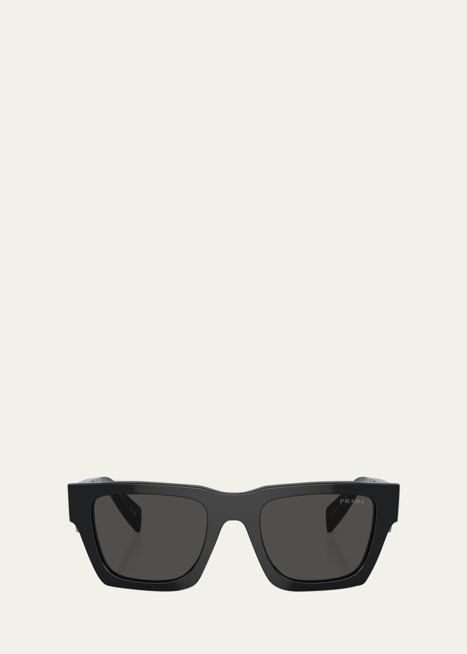 Image 1 of 1: Logo Acetate Rectangle Sunglasses