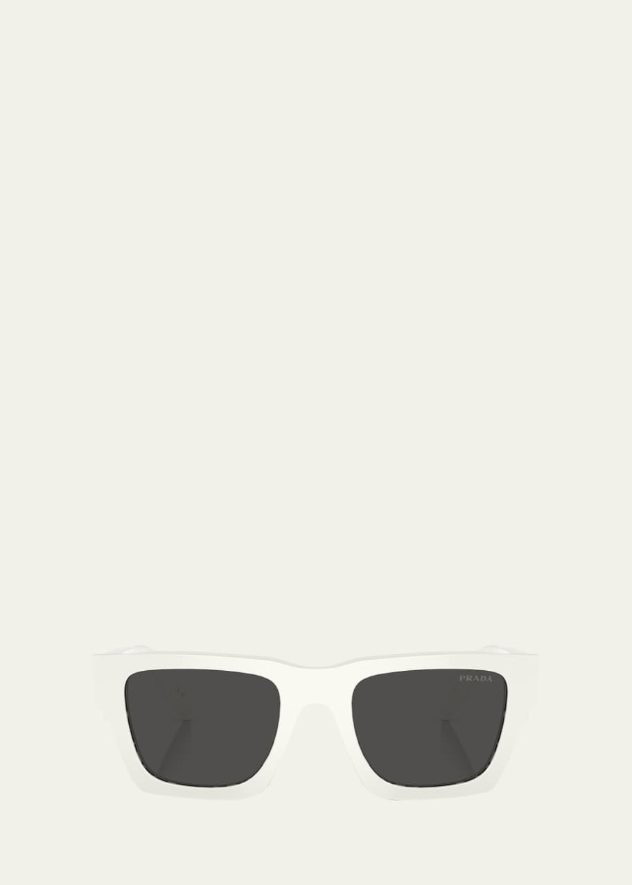 Image 1 of 1: Logo Acetate Rectangle Sunglasses