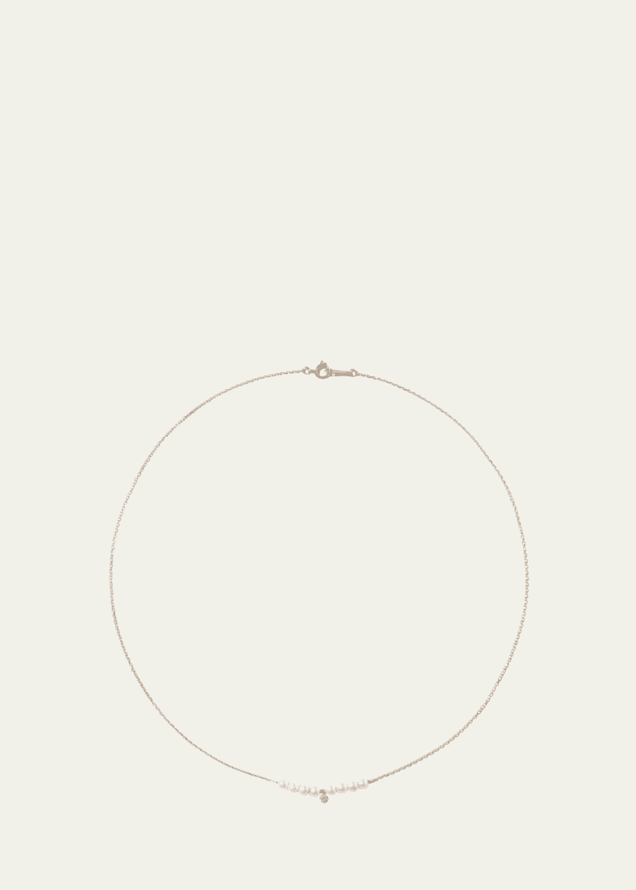 Image 1 of 1: 14K Yellow Gold Baby Akoya Pearl and Round Diamond Necklace