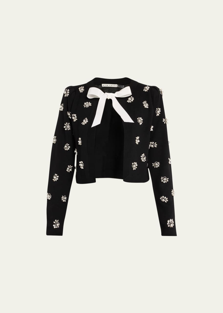 ALICE + OLIVIA Trina Embellished Cropped Cardigan - Bergdorf Goodman