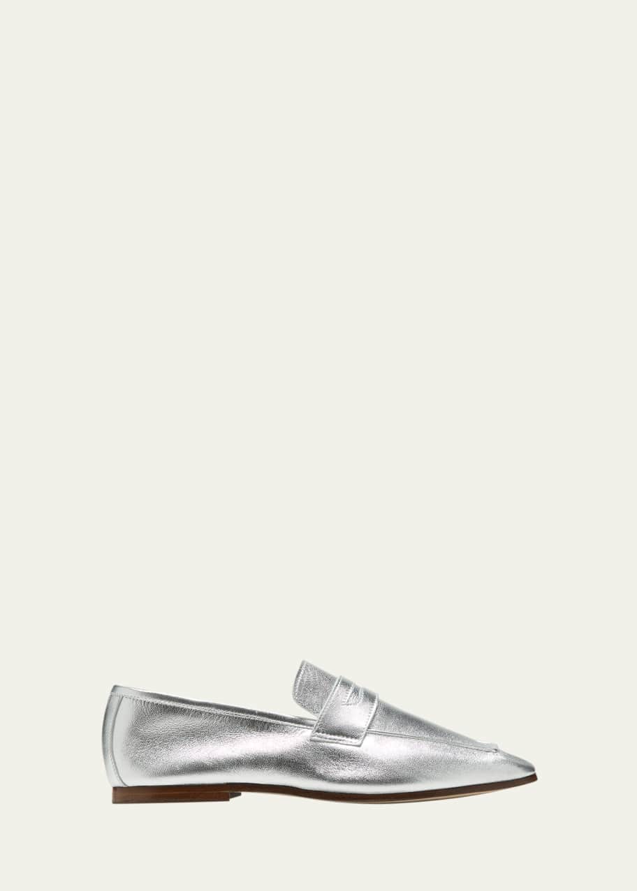 Sophique Essenziale Metallic Leather Penny Loafers - Bergdorf Goodman