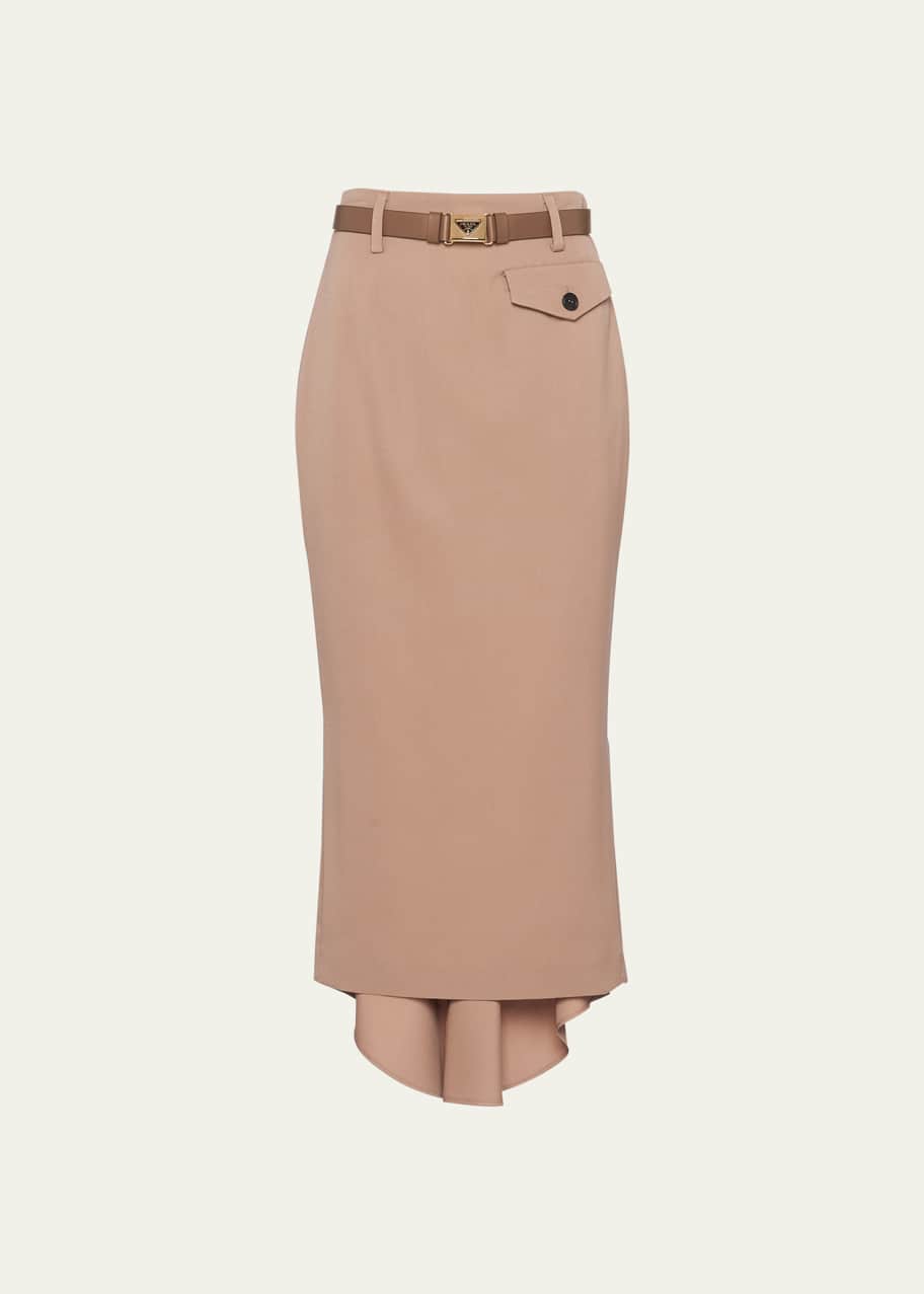 Image 1 of 1: Gabardine Pencil Midi Skirt