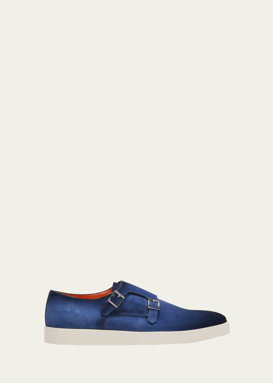 Image 1 of 1: Bankable Suede Double Monk Sneakers