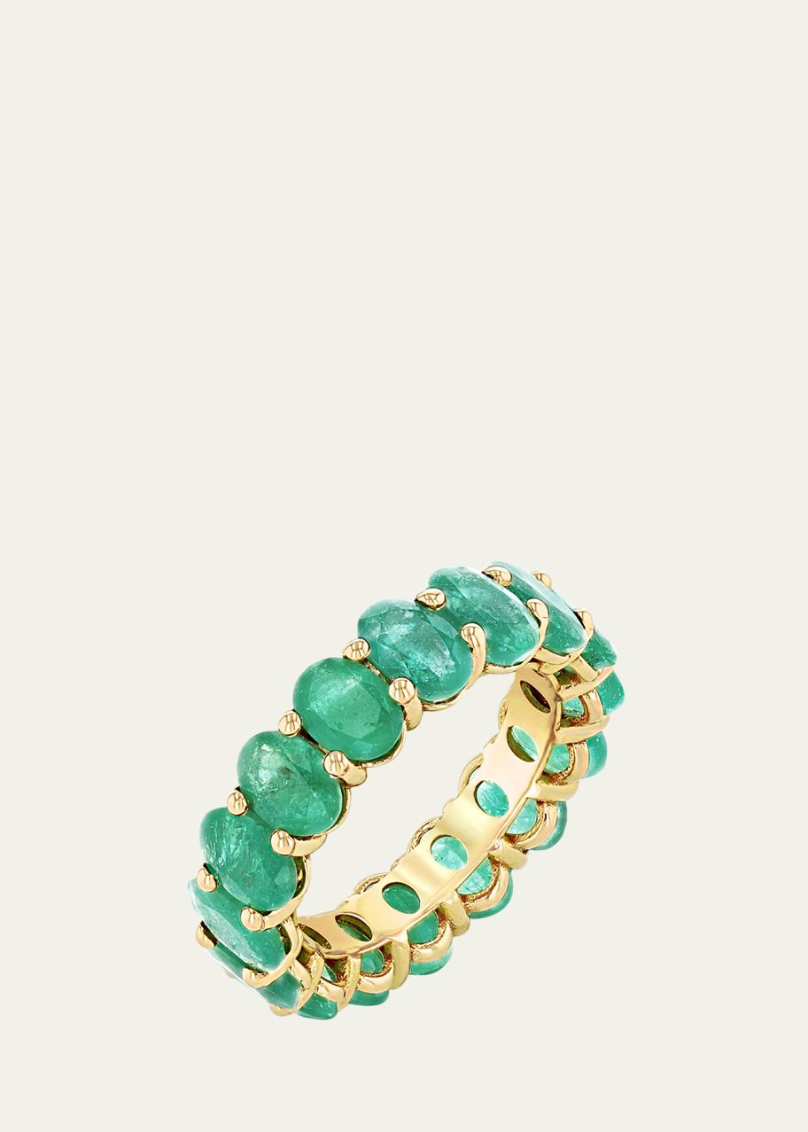 SHAY 18K Yellow Gold Oval Emerald Eternity Band Ring - Bergdorf Goodman