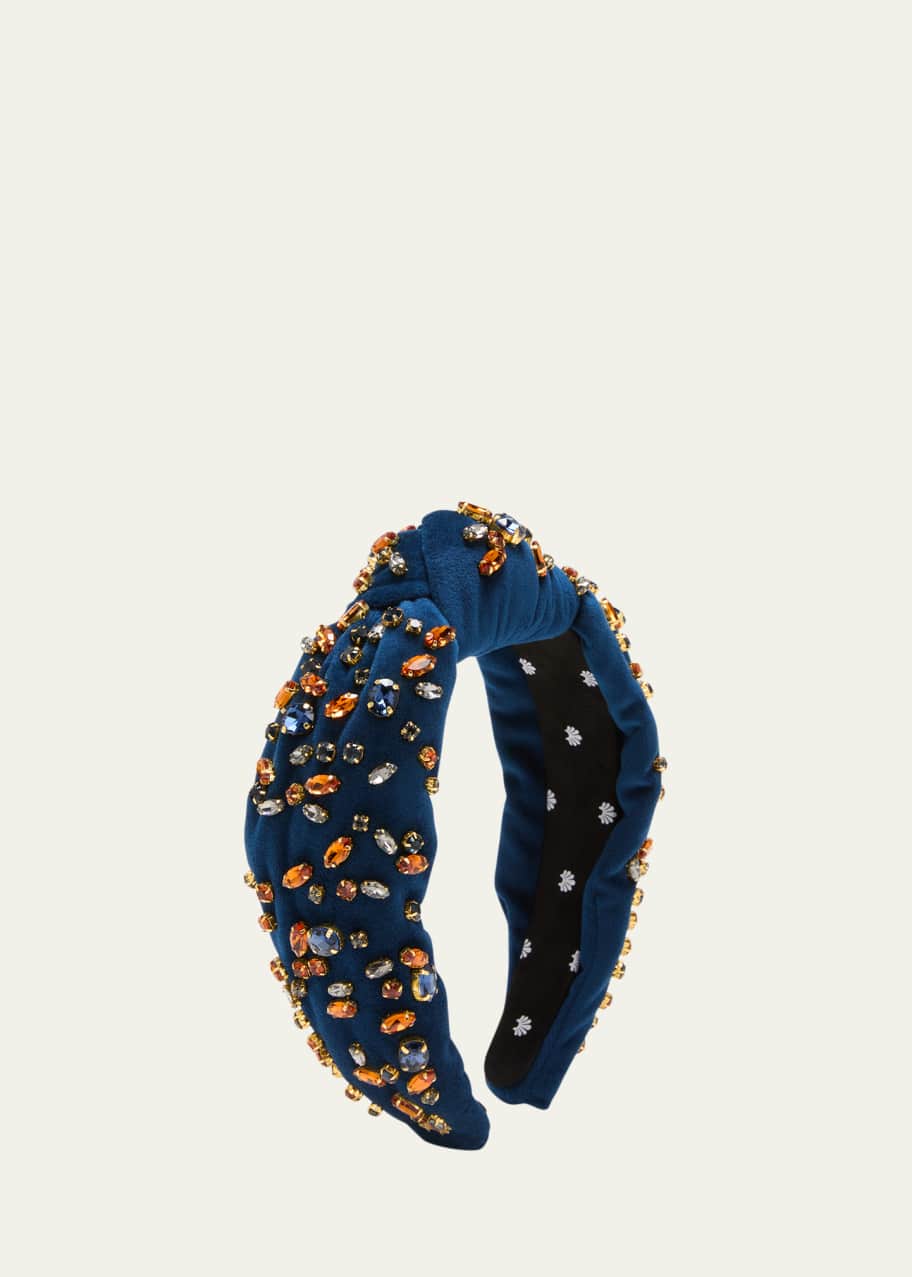 Image 1 of 1: Embellished Velvet Knotted Headband