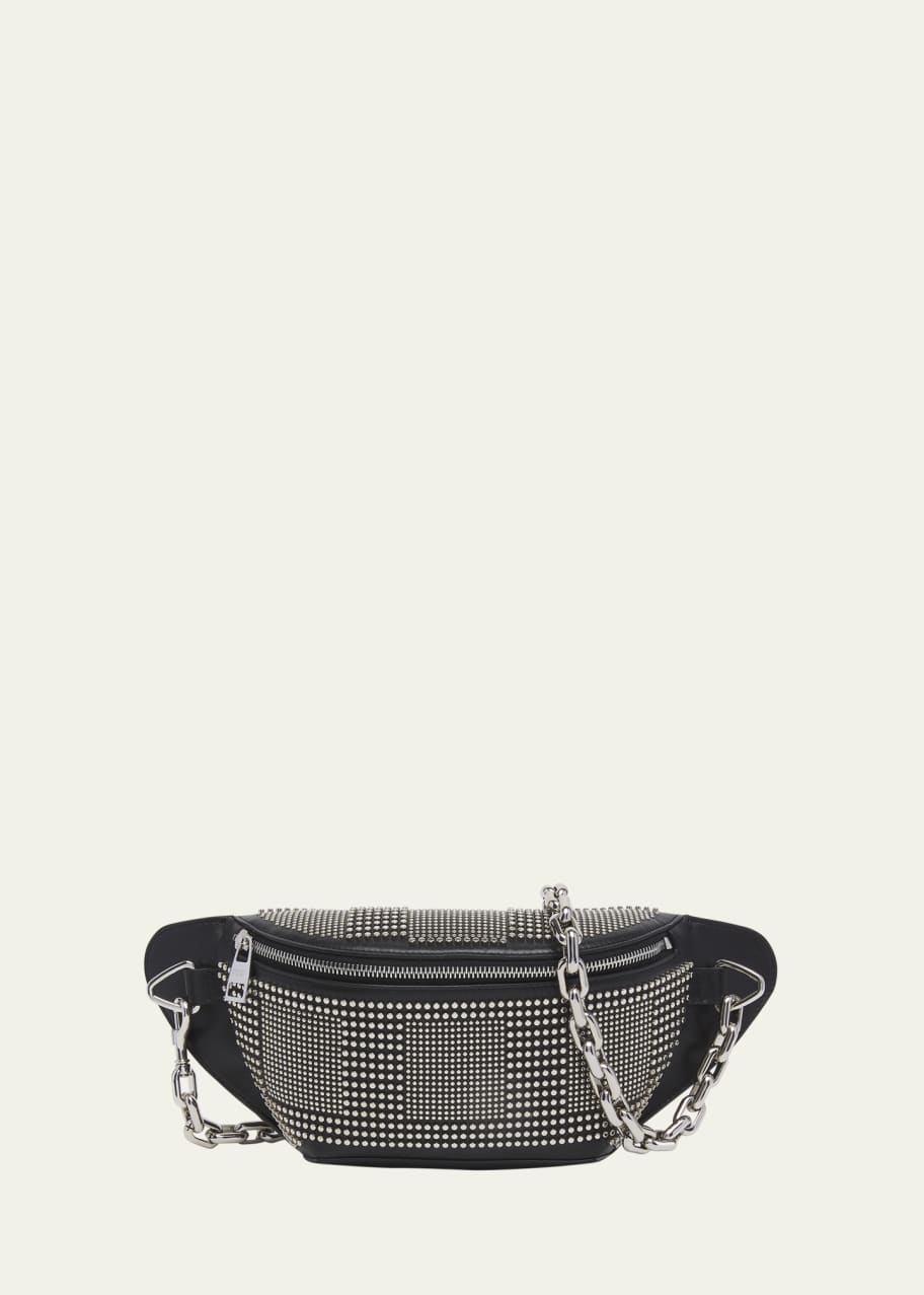 McQueen Men's Biker Leather Studded Crossbody Bag Bergdorf Goodman