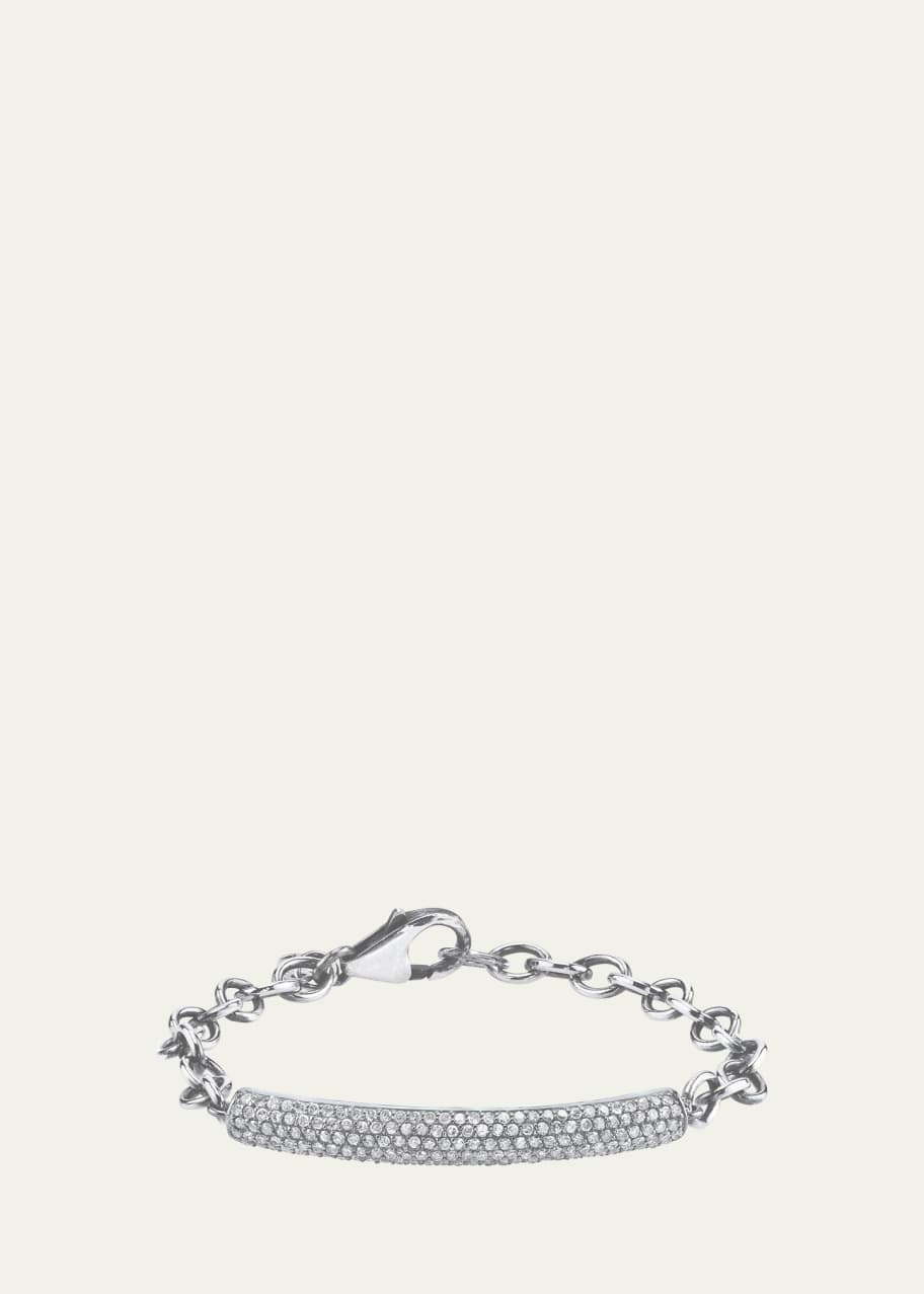 Image 1 of 1: Pave Diamond Tube Chain Bracelet
