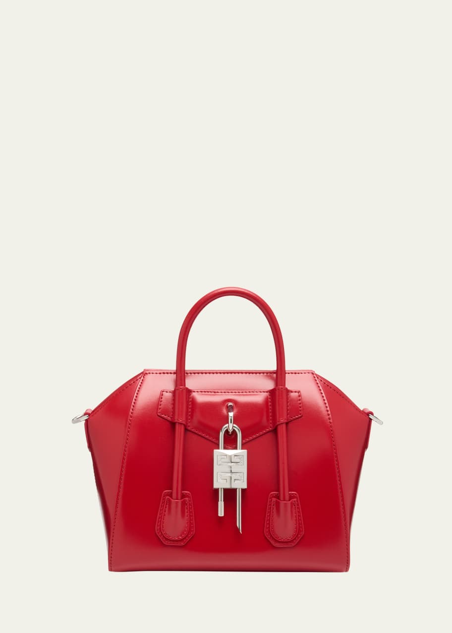 Image 1 of 1: Antigona Lock Mini Top Handle Bag in Box Leather