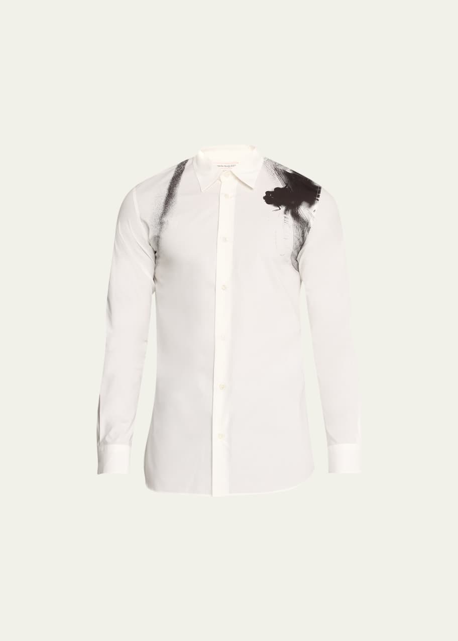 McQueen Men's Cotton Poplin Dragonfly Harness-Print Dress Shirt - Bergdorf  Goodman