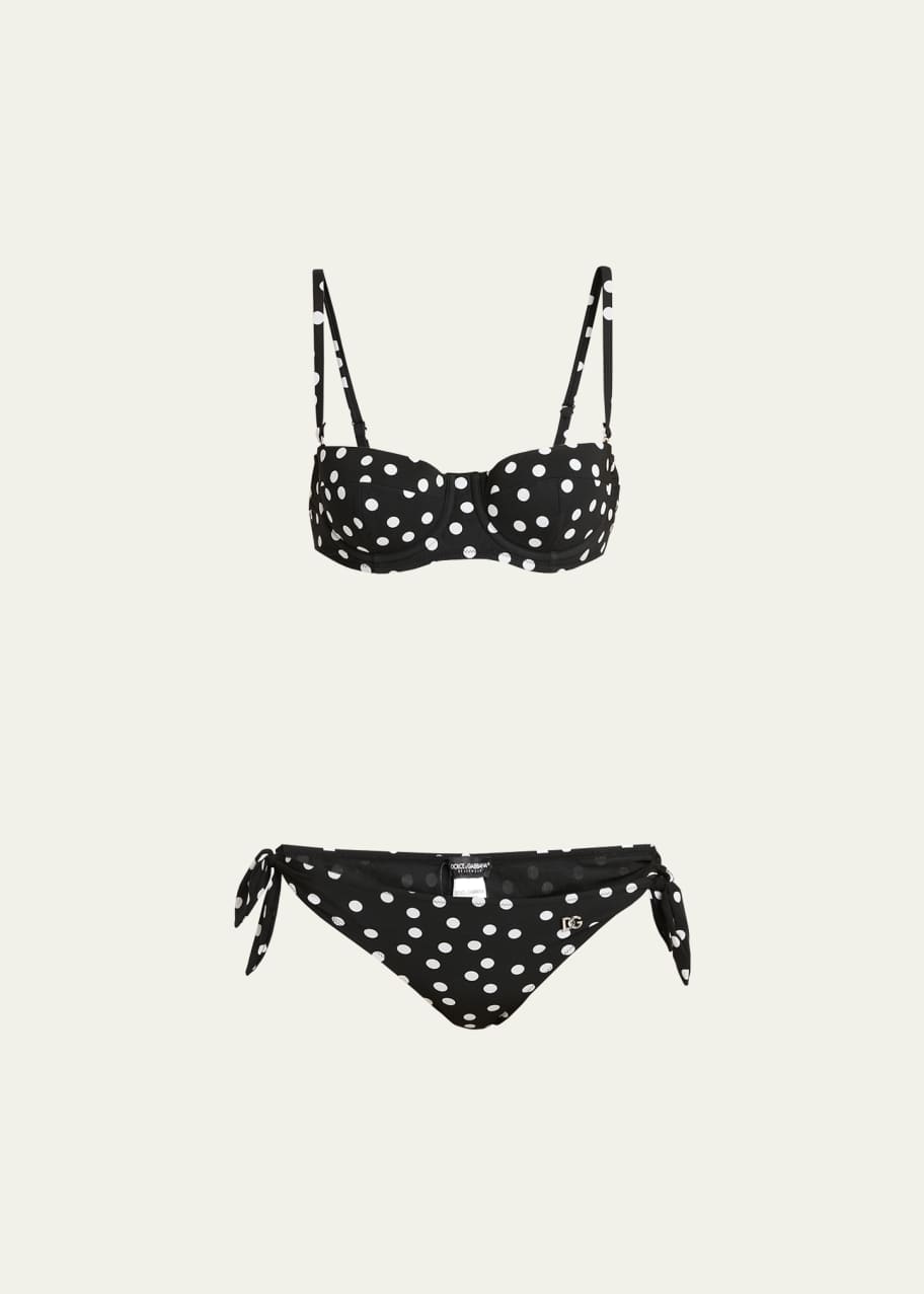 Dolce&Gabbana Polka-Dot Sicily Balconette Two-Piece Bikini Set