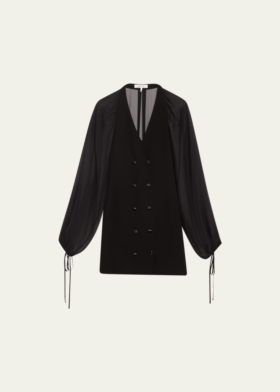 FRAME Sheer Sleeve Blazer Dress Bergdorf Goodman