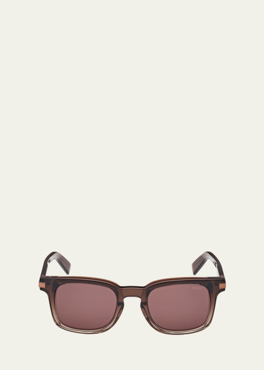 Image 1 of 1: Men's Acetate Rectangle Sunglasses