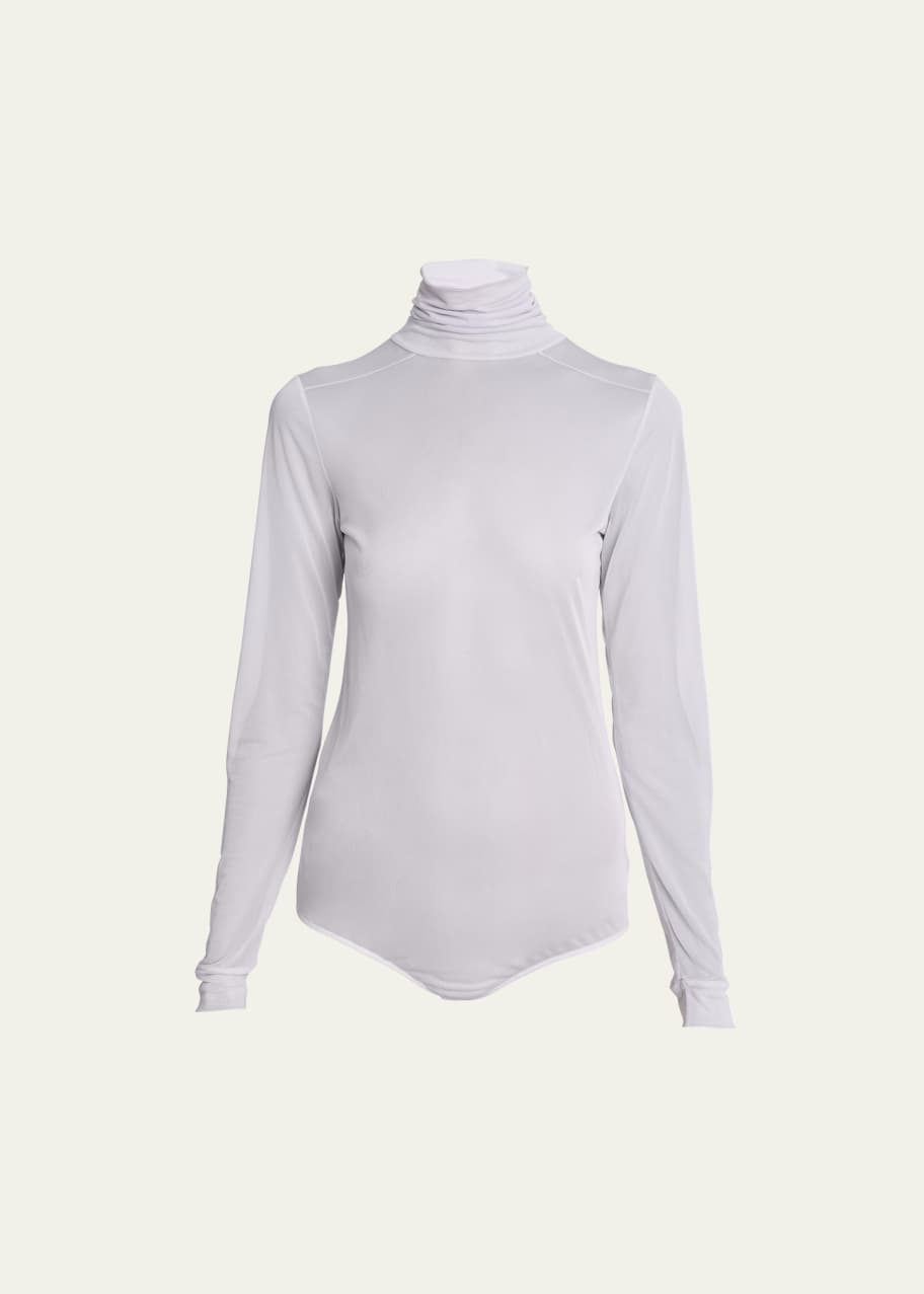 Maison Margiela Sheer Turtleneck Bodysuit Bergdorf Goodman