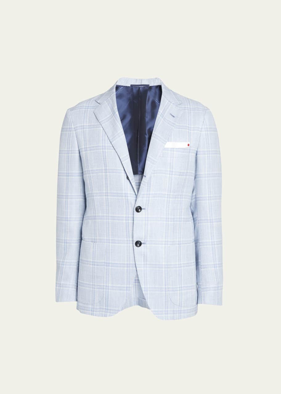 Image 1 of 1: Men's Glen Check Cashmere-Blend Sport Coat