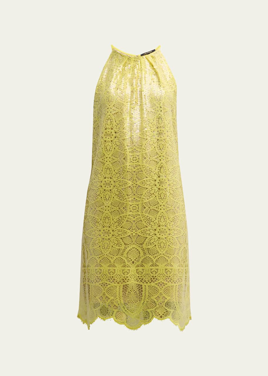 Image 1 of 1: Maya Sequin Lace Halter Midi Dress