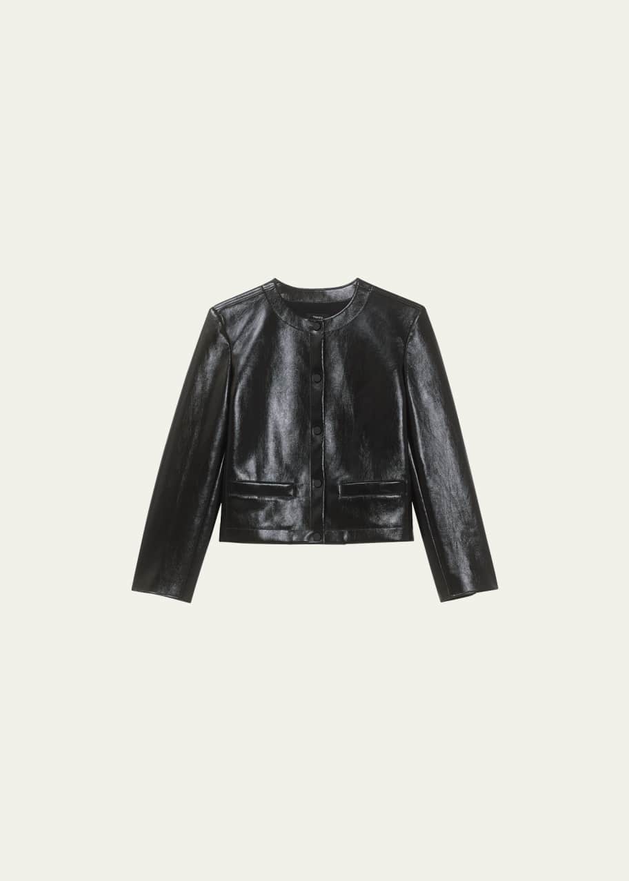 Theory Cropped Jacket in Faux Patent Leather - Bergdorf Goodman