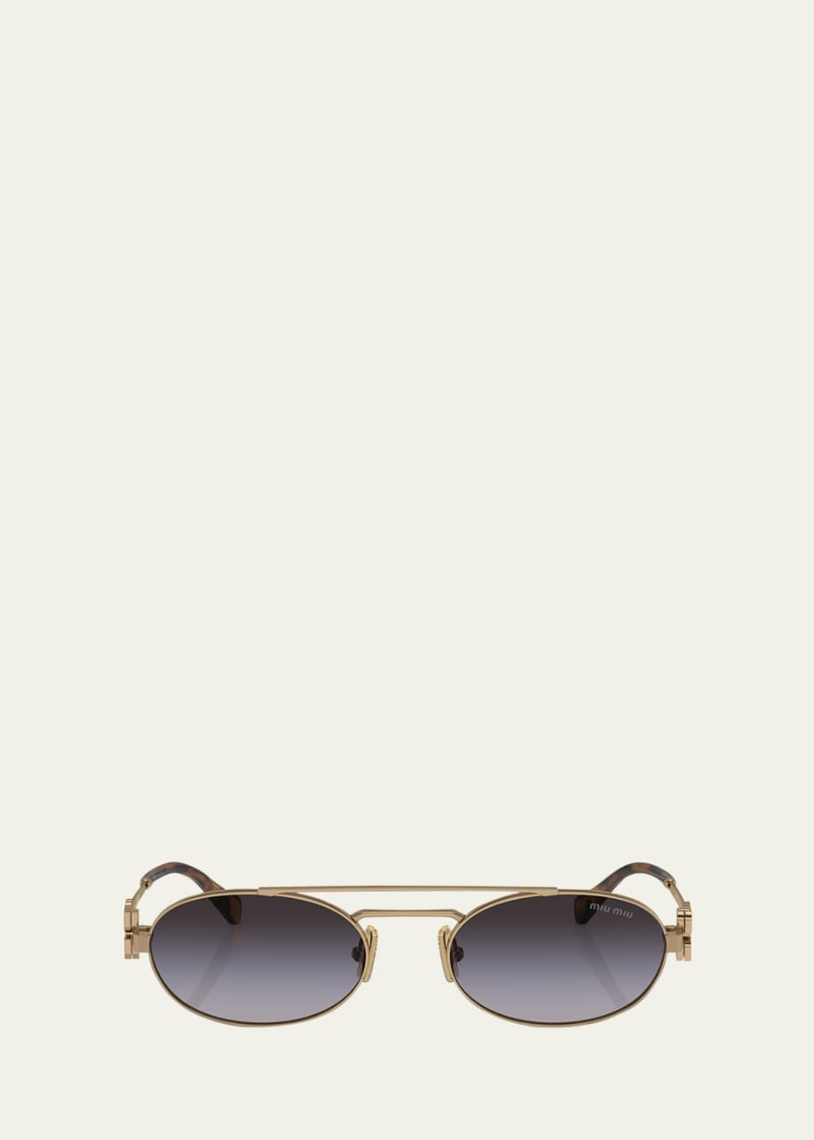 Miu Miu Metal Oval Sunglasses - Bergdorf Goodman