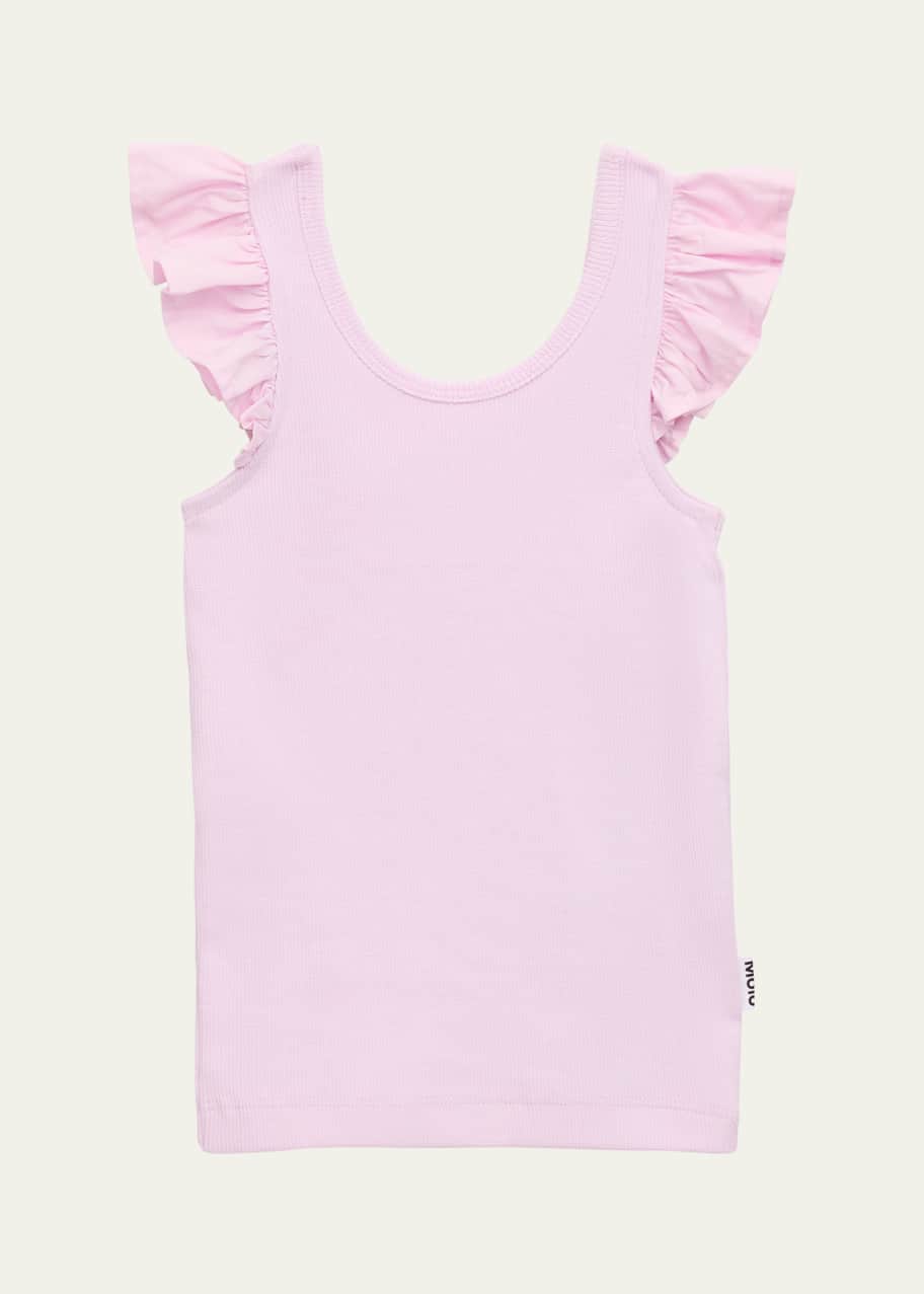 Image 1 of 1: Girl's Ranja Ruffle Trim Tank Top, Size 3T-6