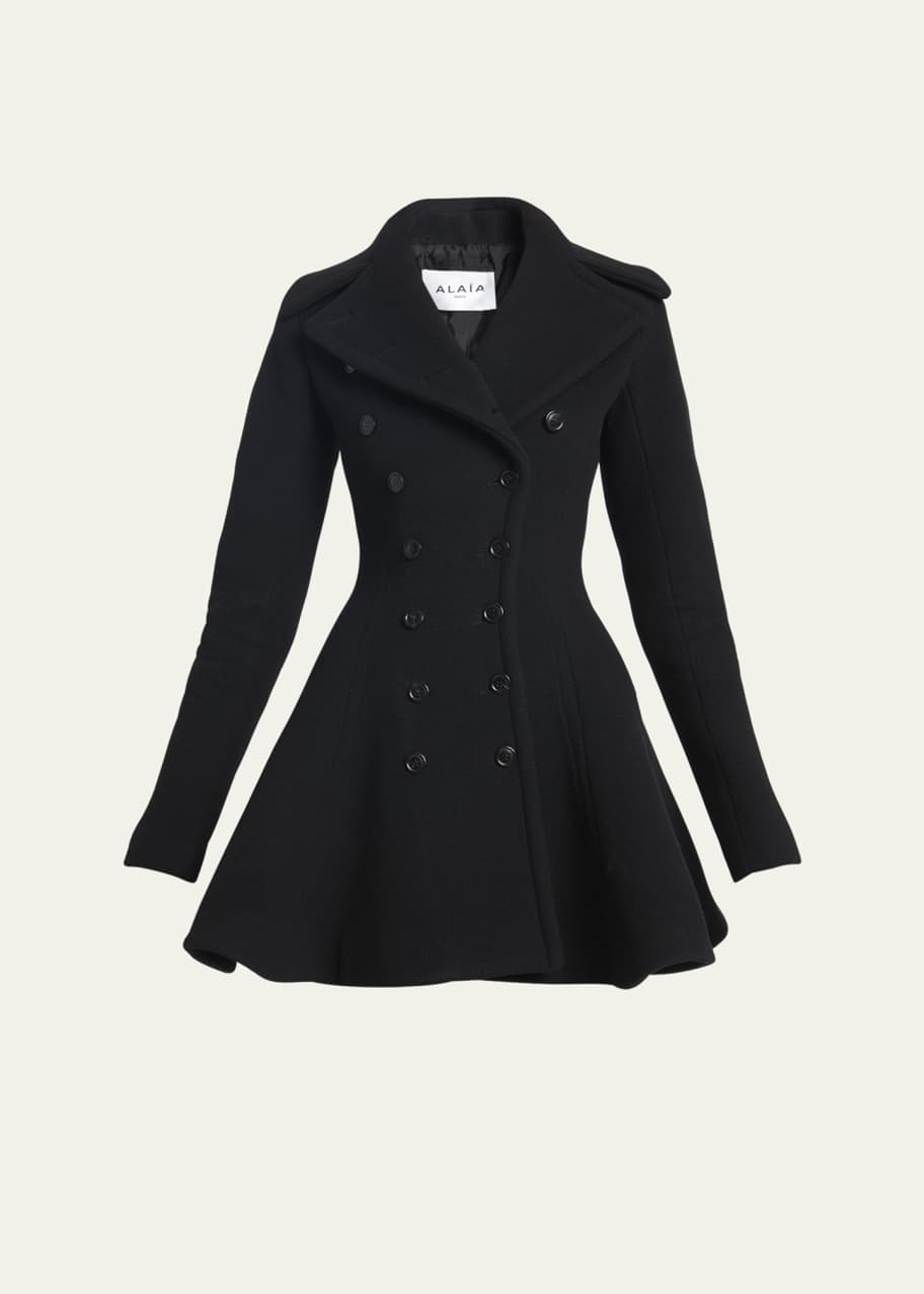 ALAIA Flared Wool Princess Coat - Bergdorf Goodman