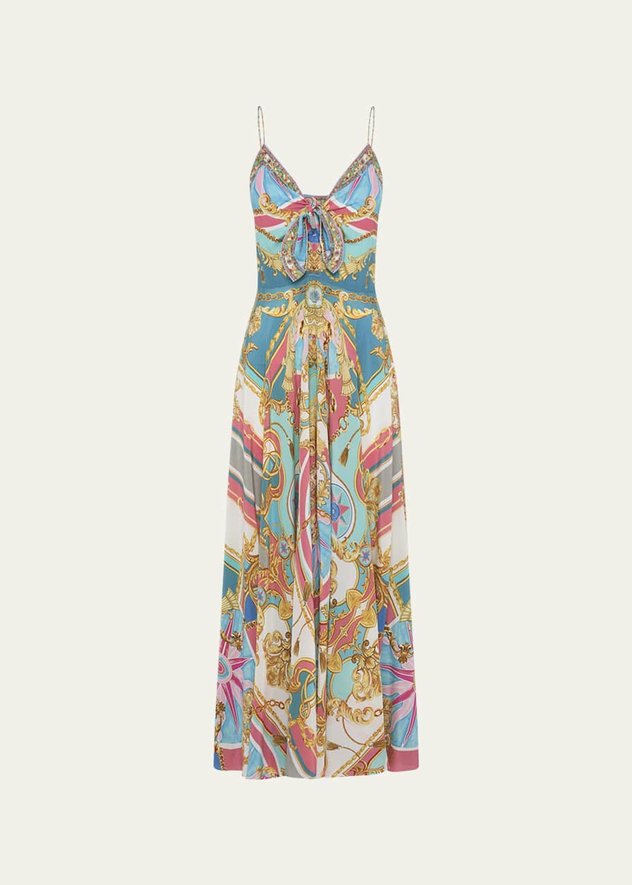 navy blue dress for baby girl Camilla Twist A-Line Gown – JS Collections