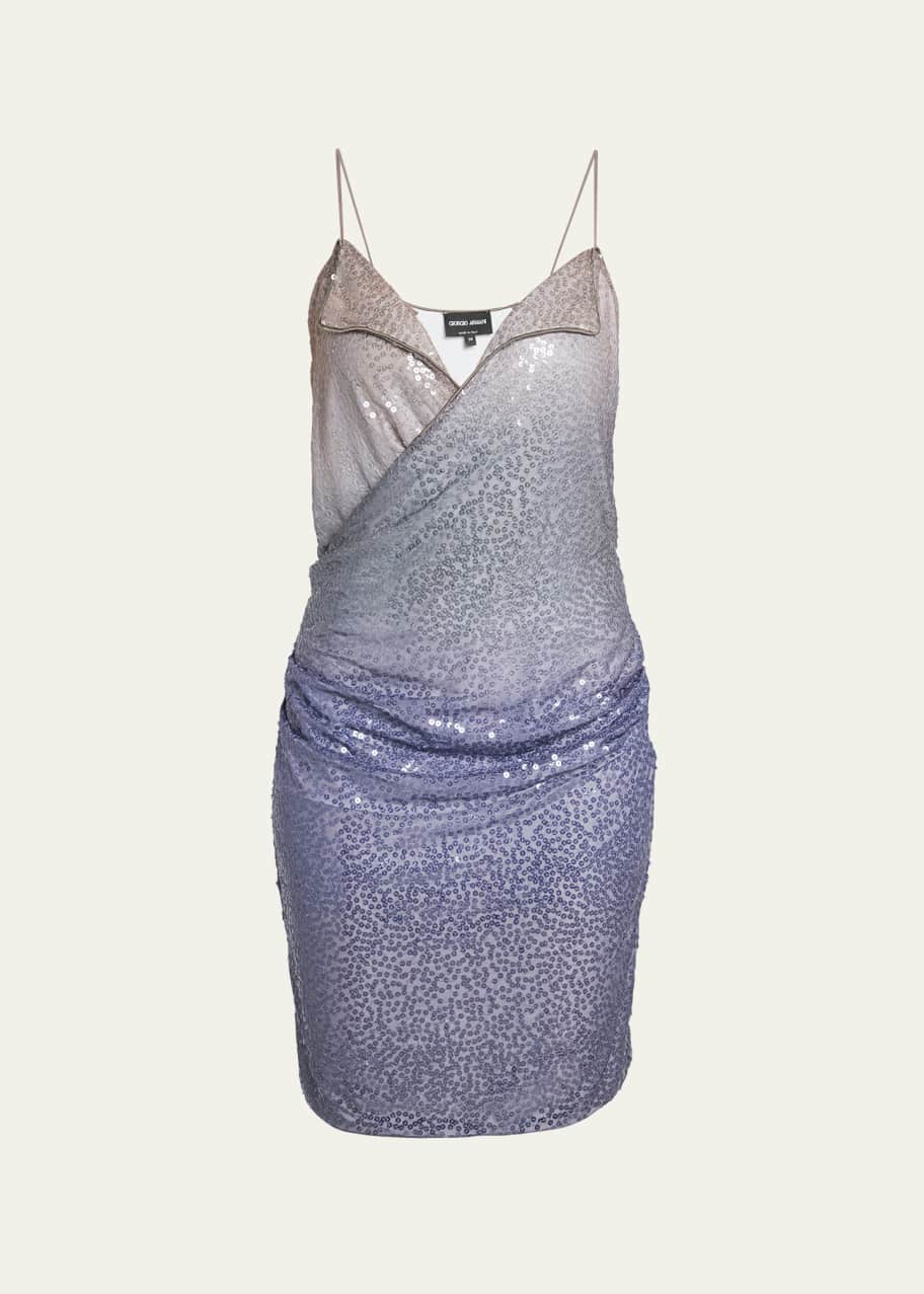 ombre slip dress One-Shoulder Satin Its soft Giorgio Armani Ombre Sequined Mini