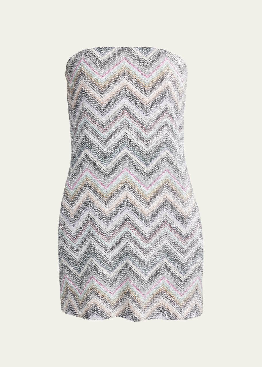Image 1 of 1: Chevron Caperdoni Sequin Mini Dress