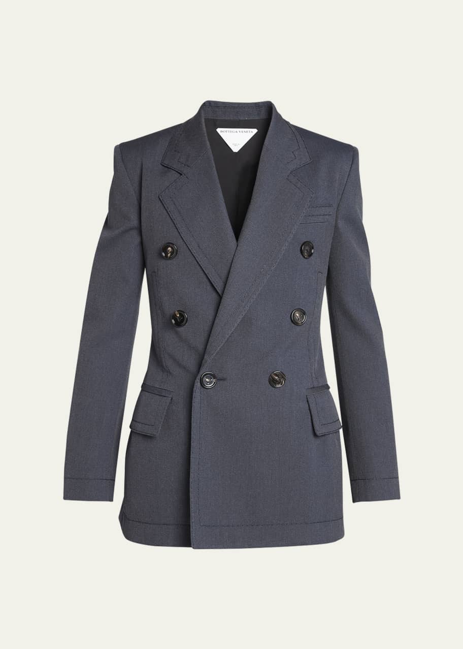 Image 1 of 1: Men's Double-Breasted Twill Blazer