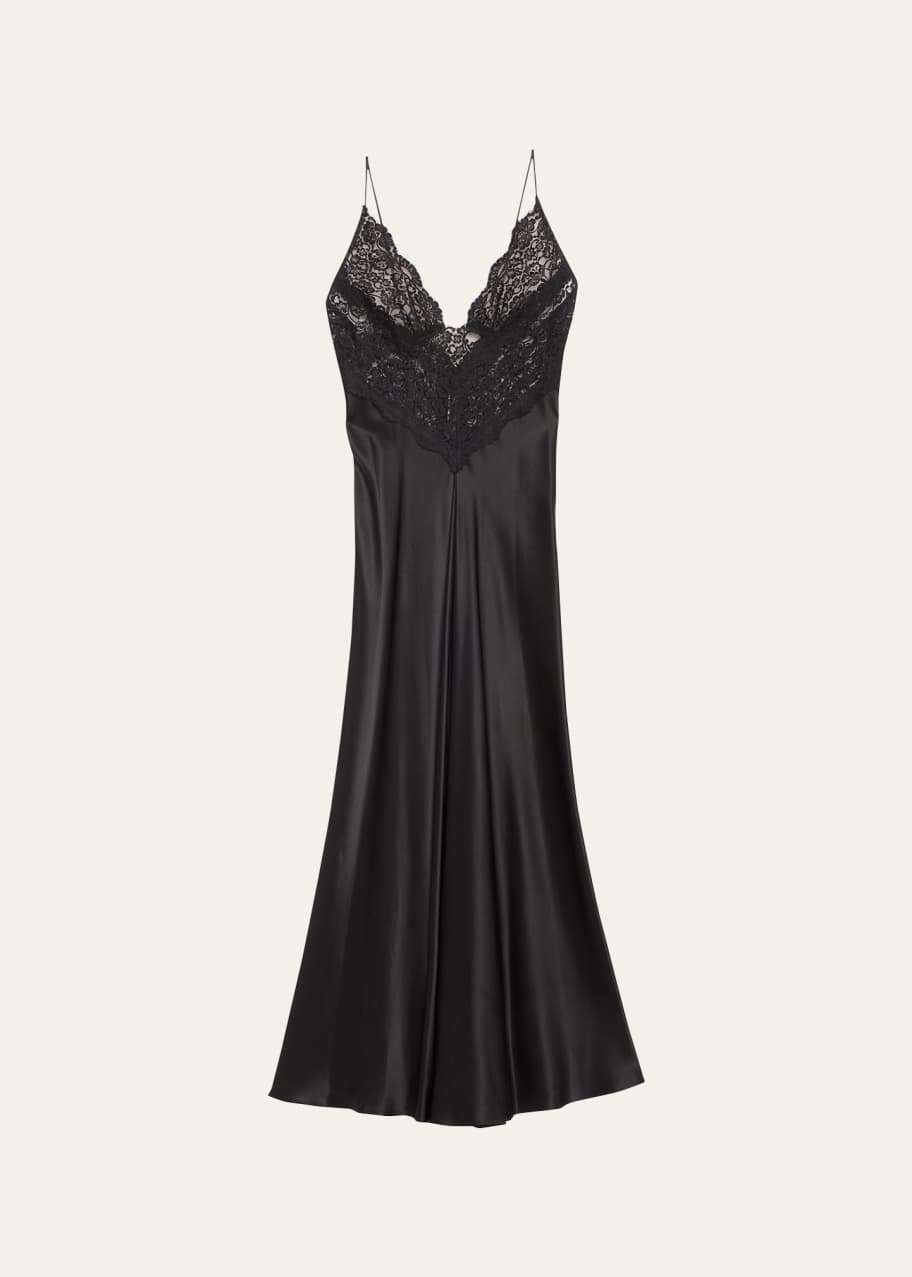rodarte silk lace dress Off White Silk Satin Short Sleeve Dress With Lace Details