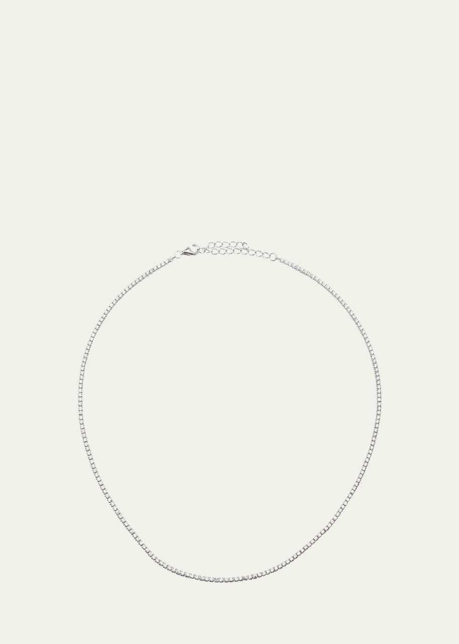 Image 1 of 1: Sterling Silver Skinny Cubic Zirconia Choker