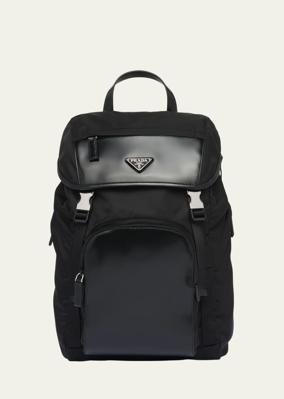 PRADA リュックサック Black Re-nylon And Leather Backpack | PRADA