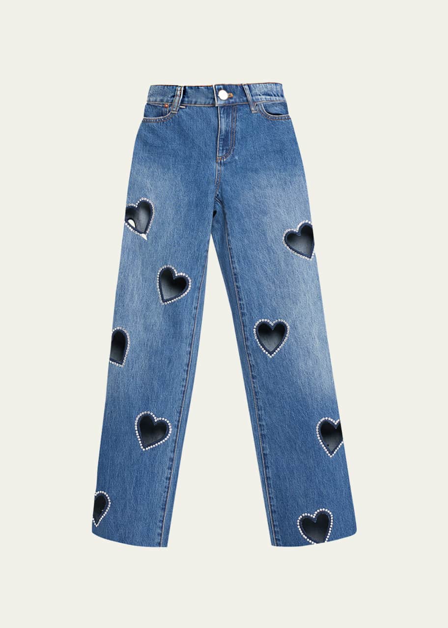 Alice + Olivia Karrie Embellished Heart Cutout Jeans - Bergdorf