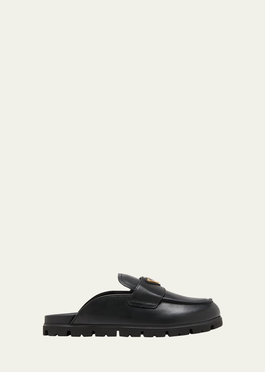 Prada Fussbett Leather Loafer Mules - Bergdorf Goodman