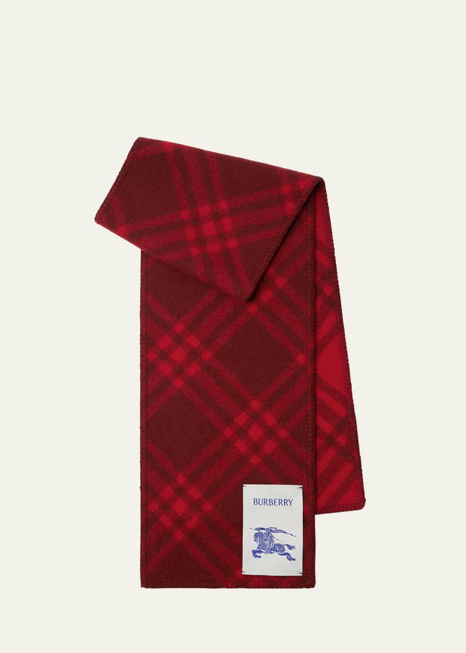 【BURBERRY】TRI BAR CHECK◆8076380151840 Burberry Tri-Bar Check Wool Scarf | Neiman Marcus