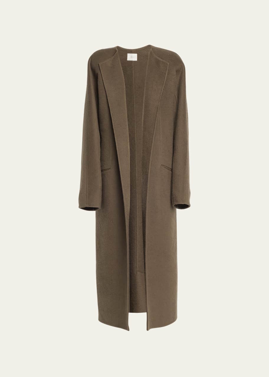 Image 1 of 1: Prisheella Collarless Cashmere Coat