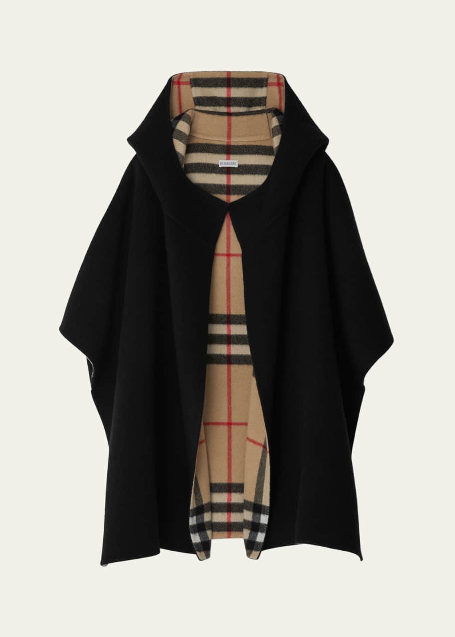 Image 1 of 1: Catherine Hooded Cashmere Cape