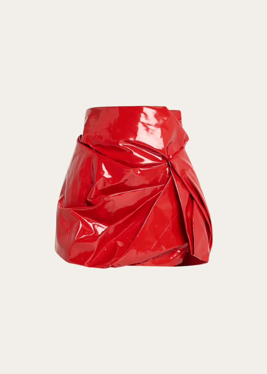 Marc Jacobs Runway Leather Engineered Draped Mini Skirt Bergdorf Goodman