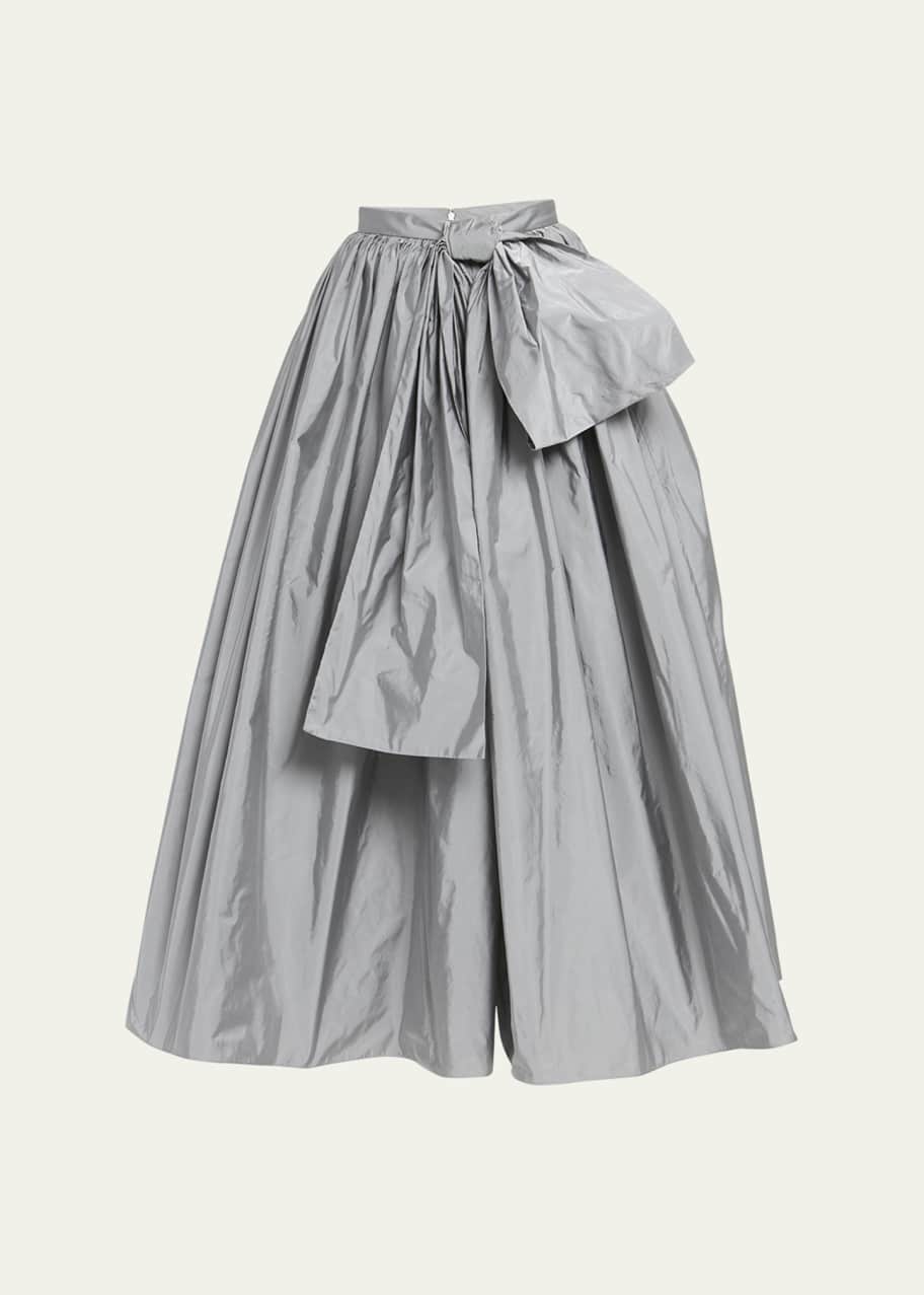 McQueen Ruched Midi Skirt with Bow Detail - Bergdorf Goodman