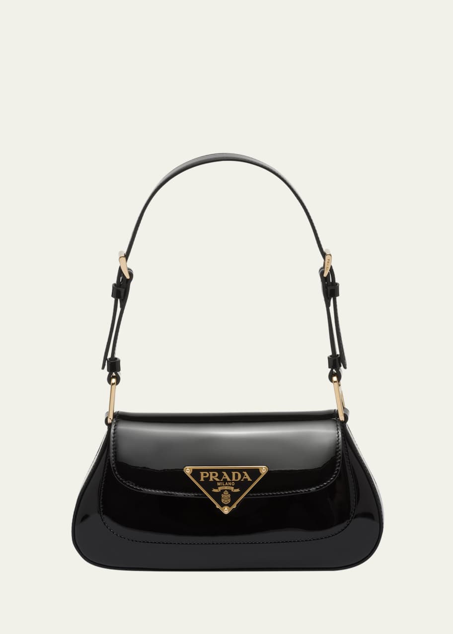 Image 1 of 1: Triangle Patent Leather Shoulder Bag