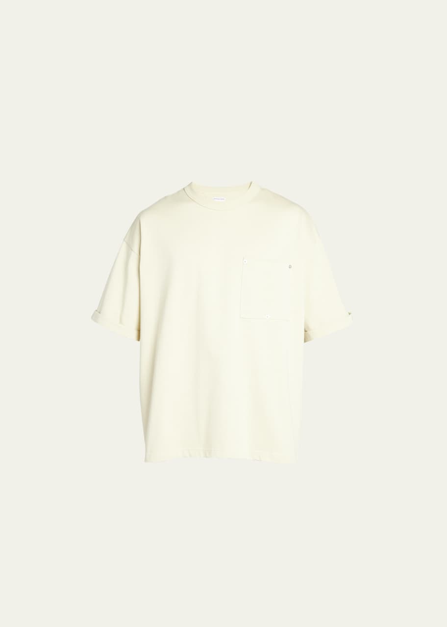 Image 1 of 1: Men's Heavy Jersey Poplin Cuffed T-Shirt
