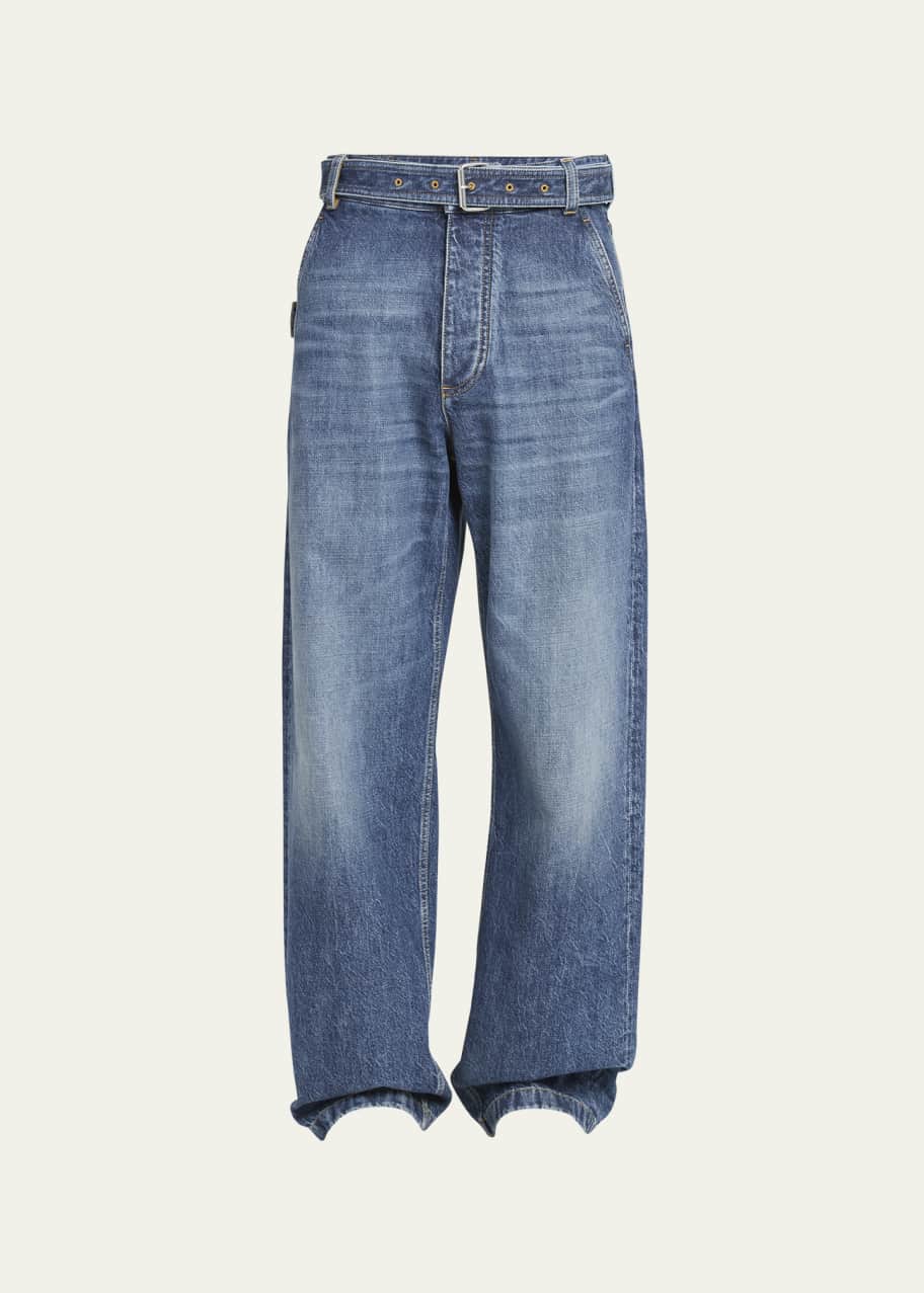 Image 1 of 1: Men's Straight-Leg Jeans with Self Belt