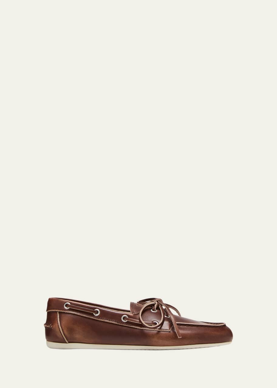 Miu Miu Leather LaceUp Moccasins Bergdorf Goodman