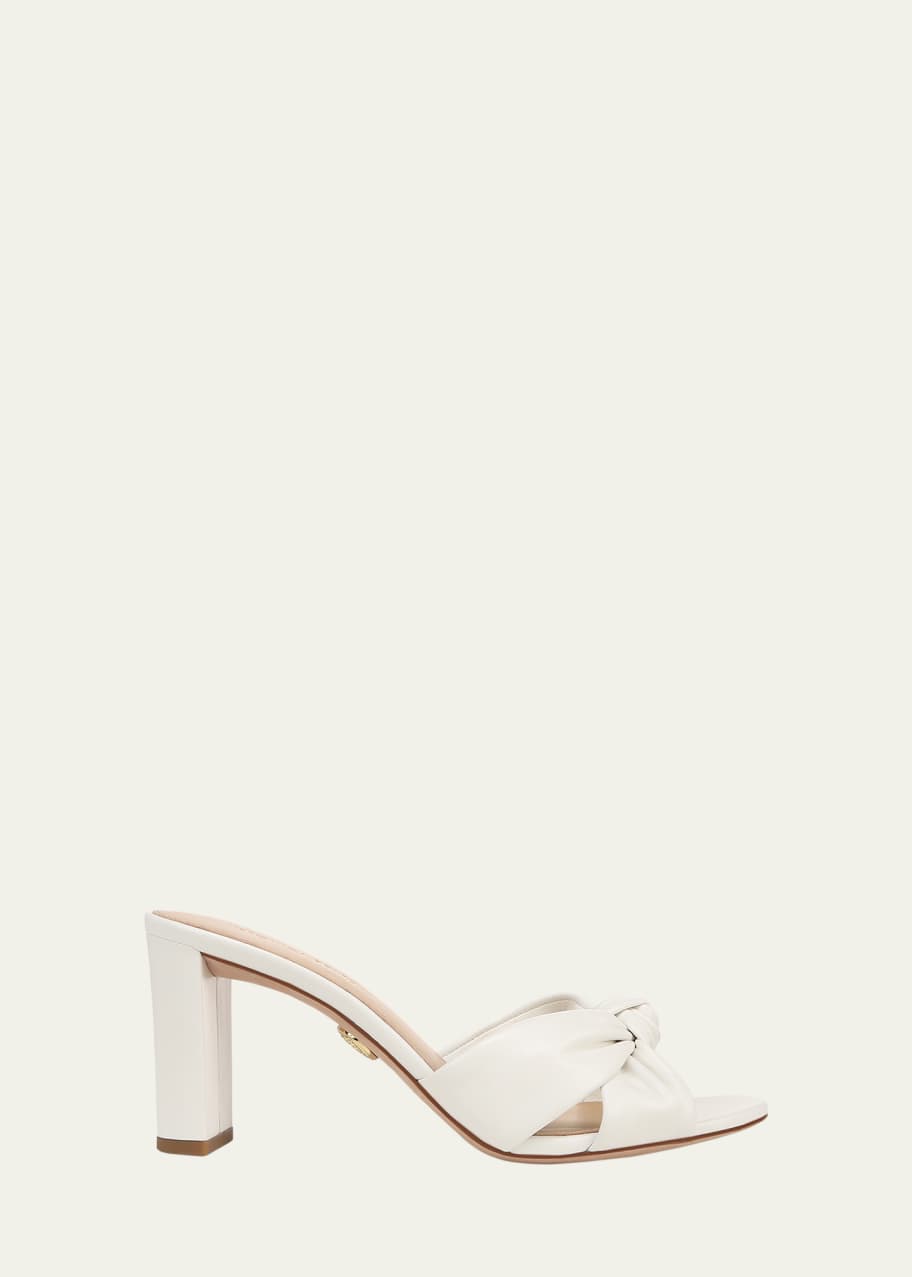 Image 1 of 1: Ganita Knotted Leather Slide Sandals