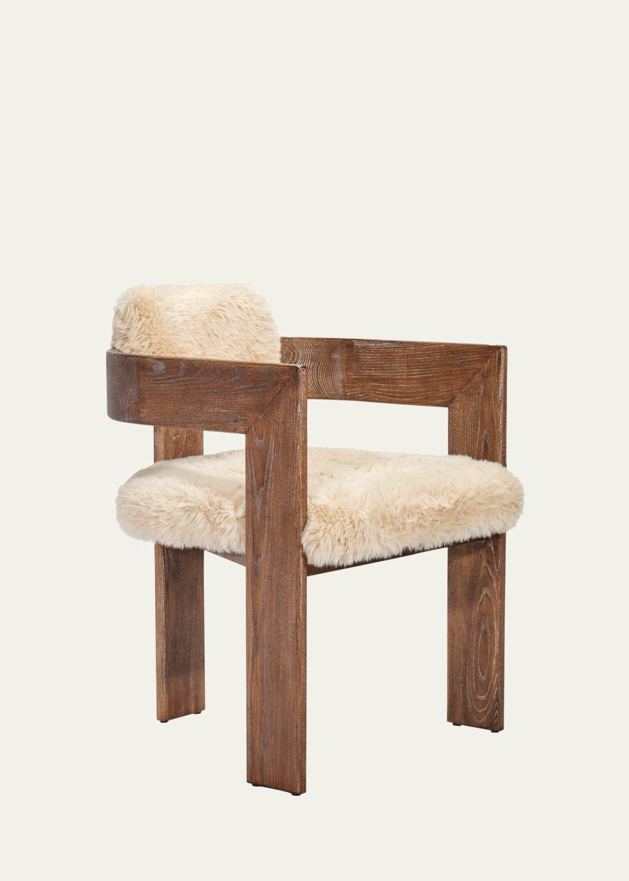 Interlude Home Jonah Faux Fur Dining Chair - Bergdorf Goodman
