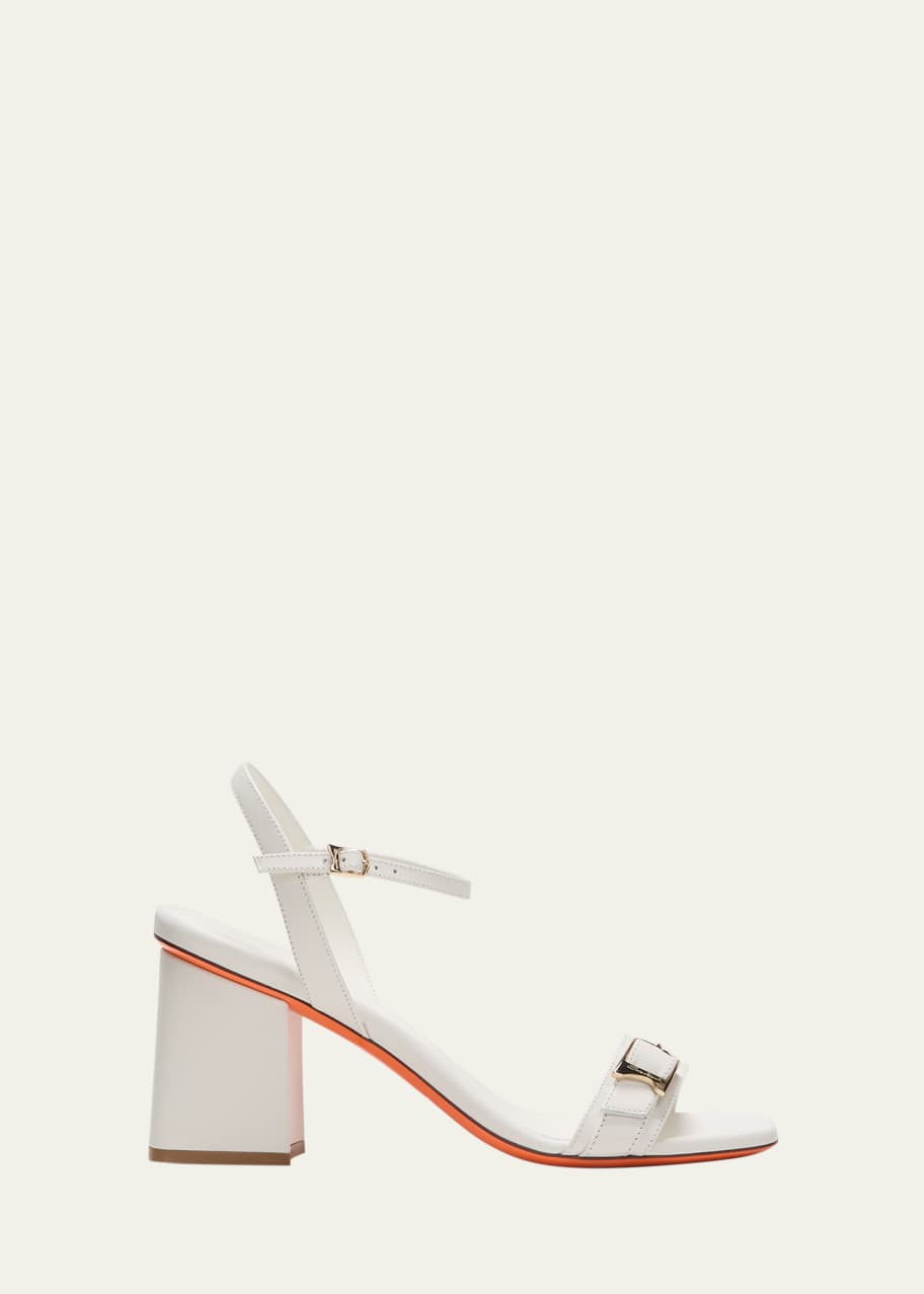 Image 1 of 1: Calypso Leather Ankle-Strap Sandals