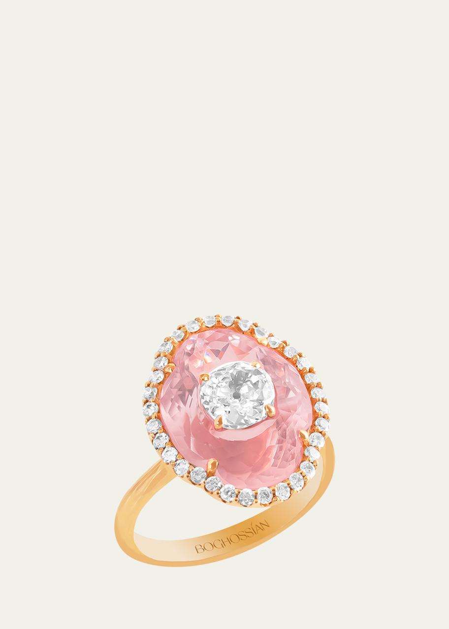 Boghossian Rose Gold Inlay Morganite Ring with Diamonds - Bergdorf Goodman