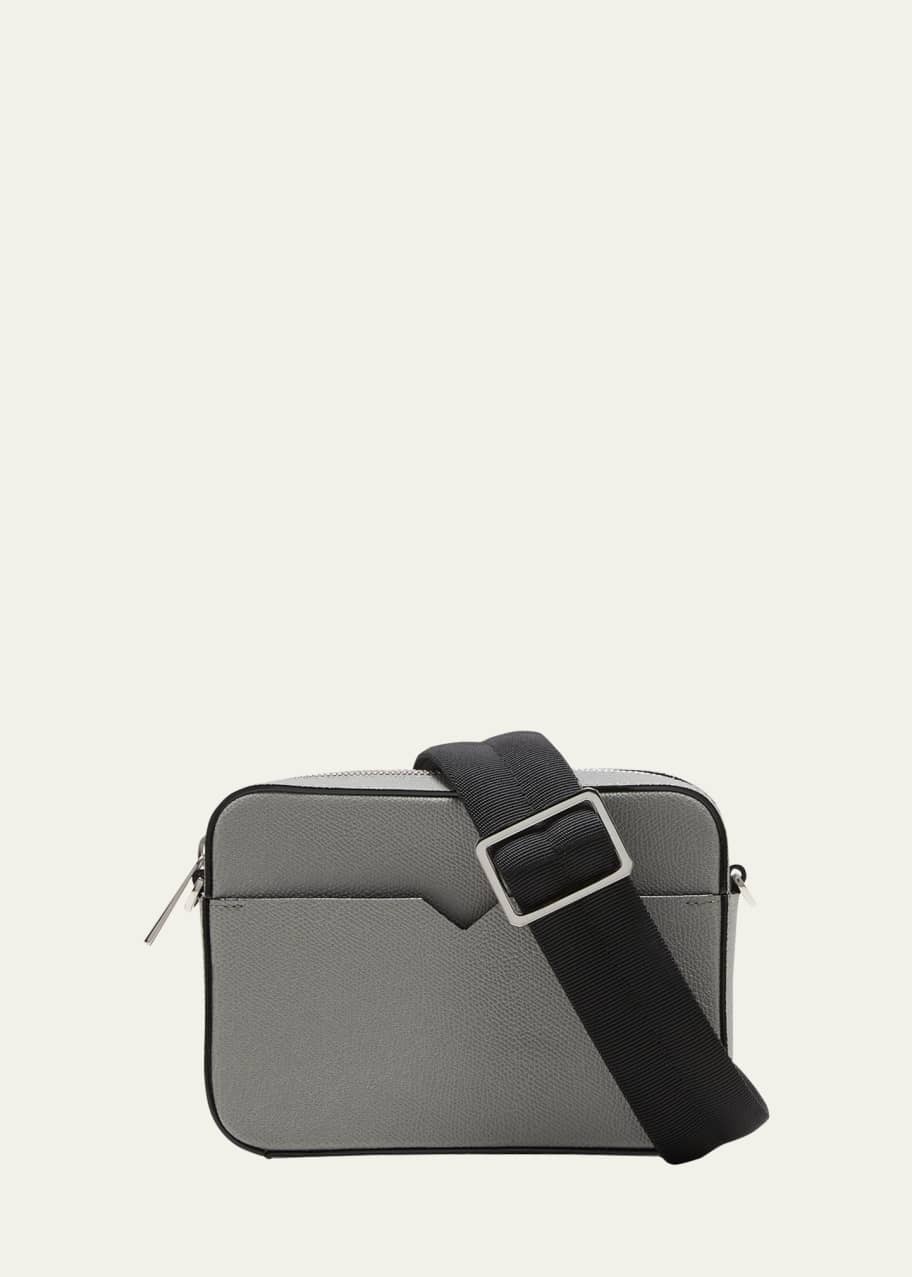 Image 1 of 1: Men's Reporter Calfskin Crossbody Bag