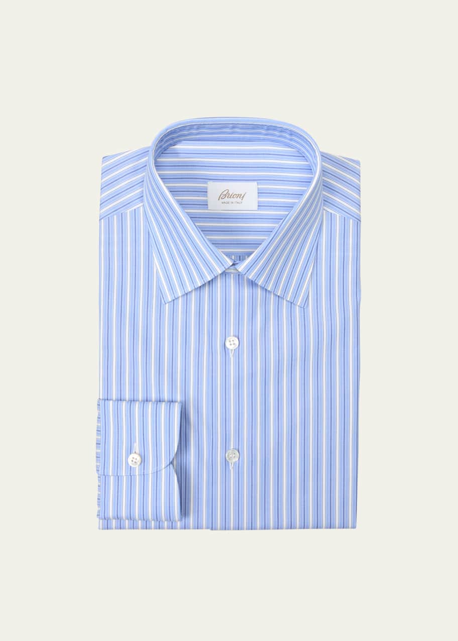 Image 1 of 1: Men's Cotton Stripe Dress Shirt