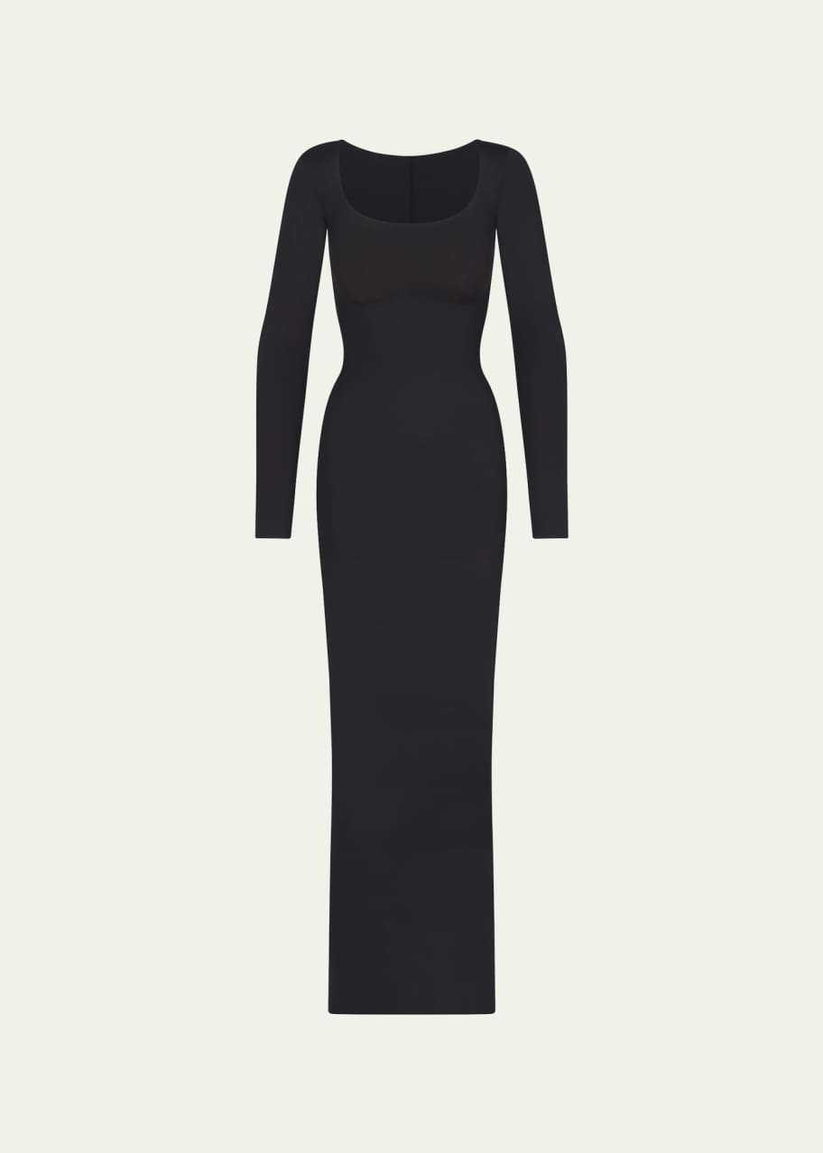 SKIMS スキムズ Long-Sleeve Slit Maxi Dress SKIMS SKIMS Body Shaping Long-Sleeve Maxi Slip Dress