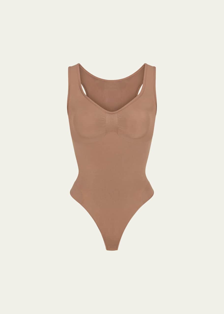 Image 1 of 1: Seamless Sculpt Scoop-Neck Thong Bodysuit